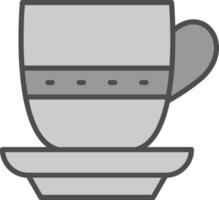 Tee Tasse Linie gefüllt Graustufen Symbol Design vektor
