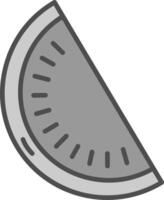 Wassermelone Linie gefüllt Graustufen Symbol Design vektor