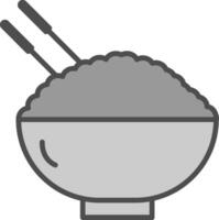 kinesisk mat linje fylld gråskale ikon design vektor