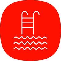 Schwimmbad Linie Kurve Symbol Design vektor