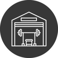 Fitnessstudio Linie invertiert Symbol Design vektor