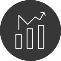 Diagramm Linie invertiert Symbol Design vektor