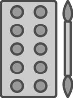 Lidschatten Linie gefüllt Graustufen Symbol Design vektor