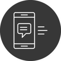 mobil app linje omvänd ikon design vektor