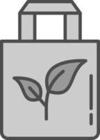 eco väska linje fylld gråskale ikon design vektor