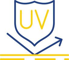 uv Schutz Linie zwei Farbe Symbol Design vektor