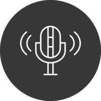 Mikrofon Linie invertiert Symbol Design vektor