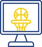 Basketball Linie zwei Farbe Symbol Design vektor