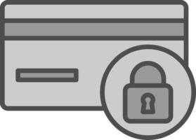 sichern Zahlung Linie gefüllt Graustufen Symbol Design vektor