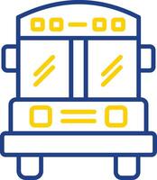Schule Bus Linie zwei Farbe Symbol Design vektor