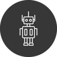 Roboter Linie invertiert Symbol Design vektor