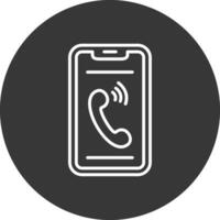 Telefon Linie invertiert Symbol Design vektor