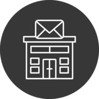 Post Büro Linie invertiert Symbol Design vektor
