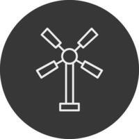 Windmühle Linie invertiert Symbol Design vektor