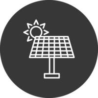 Solar- Energie Linie invertiert Symbol Design vektor