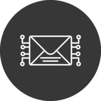 Mail Linie invertiert Symbol Design vektor