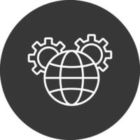 global Verwaltung Linie invertiert Symbol Design vektor