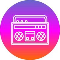 Boombox Linie Gradient Kreis Symbol vektor