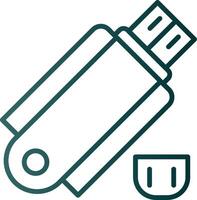 USB Stick Linie Gradient Symbol vektor