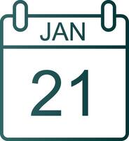 Januar Linie Gradient Symbol vektor