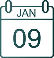 Januar Linie Gradient Symbol vektor