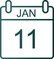 Januar Linie Gradient Symbol vektor