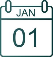 Januar Linie Gradient Symbol vektor