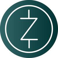 zcash glyf lutning ikon vektor