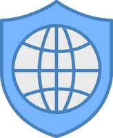 global säkerhet linje fylld blå ikon vektor