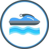 Jet Ski eben Kreis Symbol vektor