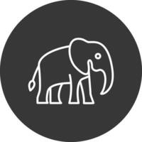 elefant linje omvänd ikon design vektor