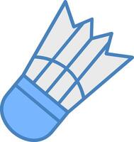 Badminton Spiel Linie gefüllt Blau Symbol vektor