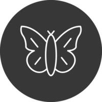 Schmetterling Linie invertiert Symbol Design vektor