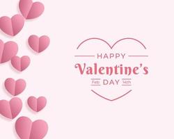 Scherenschnitt Hintergrund zum Valentinstag. fliegende Herzformen auf rosa Hintergrund vektor