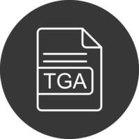 tga Datei Format Linie invertiert Symbol Design vektor