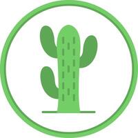 kaktusar platt cirkel ikon vektor