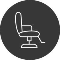 barberare stol linje omvänd ikon design vektor
