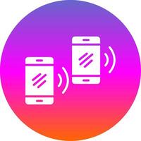 Handy, Mobiltelefon synchronisieren Glyphe Gradient Kreis Symbol Design vektor