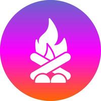 Lagerfeuer Glyphe Gradient Kreis Symbol Design vektor