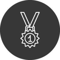 medalj linje omvänd ikon design vektor