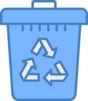 recyceln Behälter Linie gefüllt Blau Symbol vektor