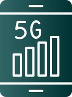 5g glyf lutning ikon vektor