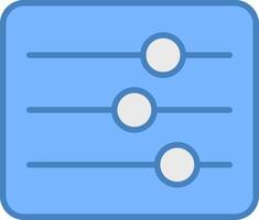 Schieberegler Linie gefüllt Blau Symbol vektor