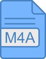 m4a fil formatera linje fylld blå ikon vektor