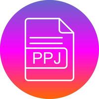 ppj Datei Format Linie Gradient Kreis Symbol vektor