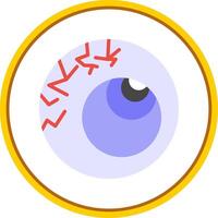 skrämmande eyeball platt cirkel ikon vektor