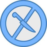 Nein Messer Linie gefüllt Blau Symbol vektor