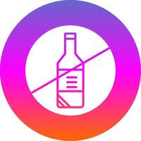 Nein Alkohol Glyphe Gradient Kreis Symbol Design vektor