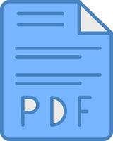 pdf Linie gefüllt Blau Symbol vektor