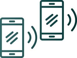 Handy, Mobiltelefon synchronisieren Linie Gradient Symbol vektor